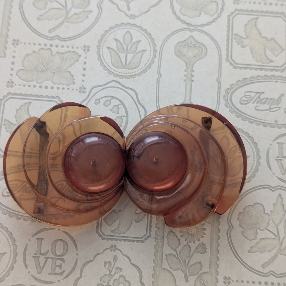 Vintage Belt Buckle  Belt Fastener Amber Color